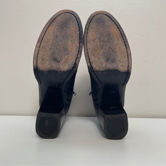 Frye Nora short zip boot black size 9 bootie western leather pointed toe office - Picture 11 of 13